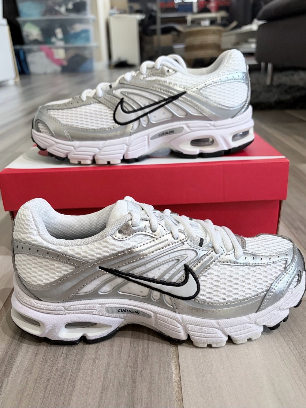 Women's Nike Air Max Moto 2K Shoes -White Metallic Silver Photon Dust HQ2056-103